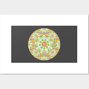 Fiesta Rainbow Mandala Posters and Art